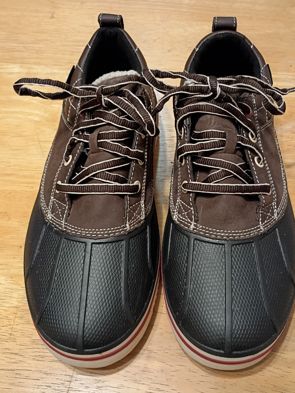 Crocs Women's Brown Lace-Up Allcast Duck Shoes - Casual Waterproof Style Size 10